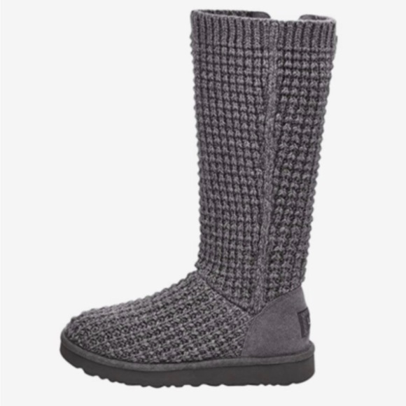 UGG Tall Solene Charcoal Knit Sweater Weather - Picture 2 of 14